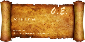 Ochs Erna névjegykártya
